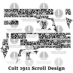 engraving laser designs colt 1911 scroll design