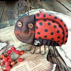Red ladybug handmade for interior decoration