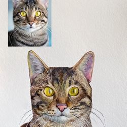 Custom Cat Painting, Cat Painting, Watercolor Cat, Custom Cat Portrait, Pet Painting, Watercolor Cat Portrait