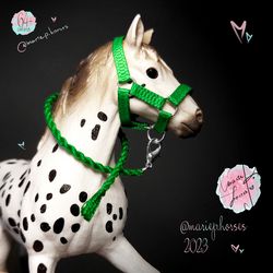 Schleich Emerald Green model horse Halter & Lead Rope set miniature custom tack handmade toy accessories MariePHorses