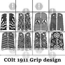 engraving laser designs colt 1911 grip 8 design