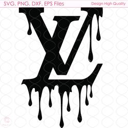 LV Black Logo Svg, LV Logo Svg, Dripping LV Svg, Louis Vuitton Logo Svg