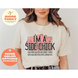 im a side chick shirt, happy thanksgiving womens tshirt, funny thanksgiving fall feast matching family tee, side chicks