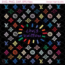 lv donut logo pattern, lv pattern svg, donut pattern svg, louis vuitton
