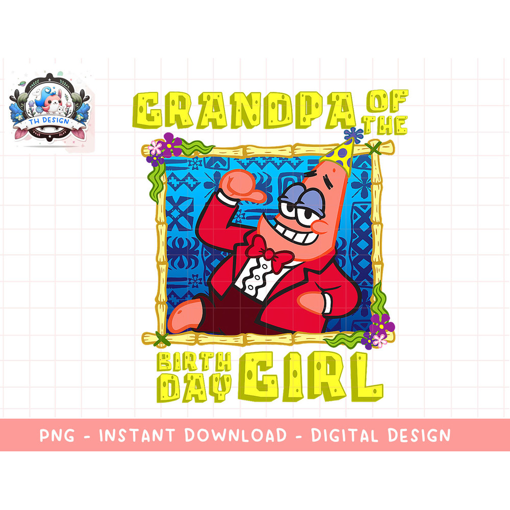 Mademark x SpongeBob SquarePants - SpongeBob Patrick Grandpa of the Birthday Girl Pop Grandad T-Shir copy.jpg