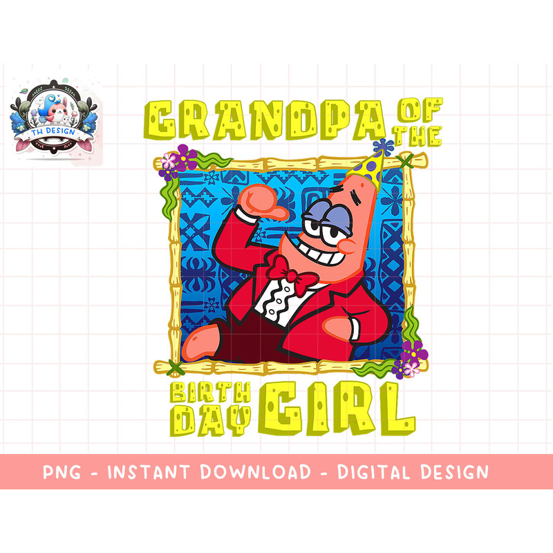 Mademark x SpongeBob SquarePants - SpongeBob Patrick Grandpa of the Birthday Girl Pop Grandad T-Shir copy.jpg