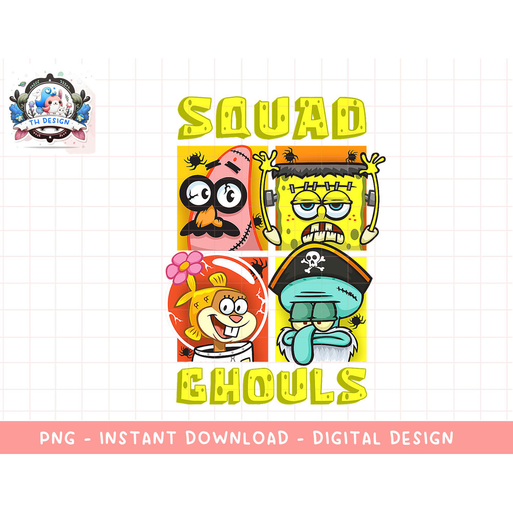 Mademark x SpongeBob SquarePants - SpongeBob Patrick Squidward Sandy Halloween Squad Ghouls Fun T-Sh copy.jpg
