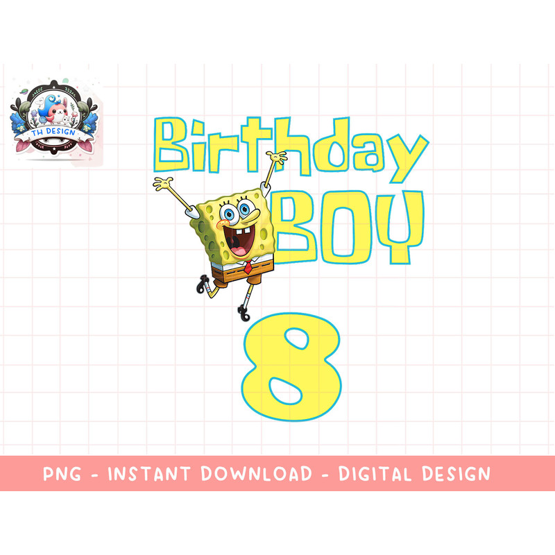 Mademark x SpongeBob SquarePants - SpongeBob SquarePants Birthday Boy 8 png, sublimation.jpg