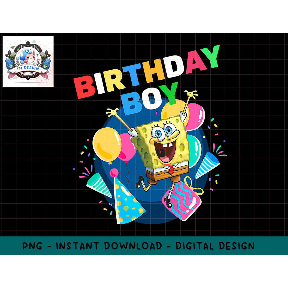 Mademark x SpongeBob SquarePants - SpongeBob SquarePants Birthday Boy Birthday Gift Celebration T-Sh copy.jpg