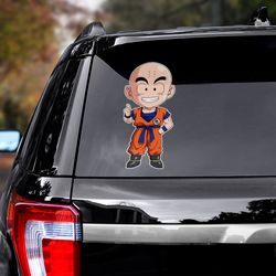 dragon ball sticker, dragon ball decal, krillin car sticker, anime car decal, sticker for car, anime decal for car