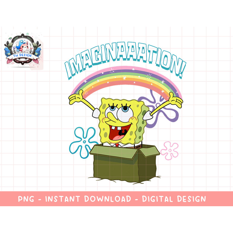 Mademark x SpongeBob SquarePants - SpongeBob SquarePants Imaginaaation Box Funny T-Shirt (2) copy.jpg
