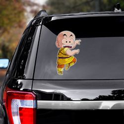 dragon ball decal, dragon ball sticker, krillin car sticker, anime car decal, sticker for car, anime decal for car