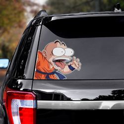 krillin car sticker, dragon ball sticker, dragon ball decal, anime car decal, anime decal for car, sticker for car