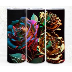 3d tumbler wrap sublimation metallic roses lux, sublimation