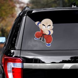 krillin car sticker, dragon ball sticker, dragon ball decal, anime decal for car, sticker for car, anime car decal