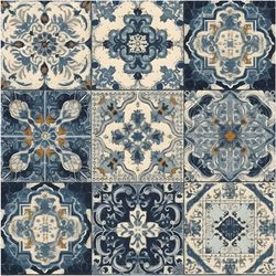 vintage tile print digital pattern, printable, sublimation