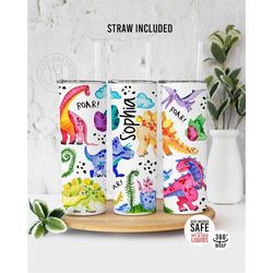 personalized dinosaur tumbler - dinosaur tumbler - custom dinosaur tumbler - kids tumbler - tumbler gifts for her - kid
