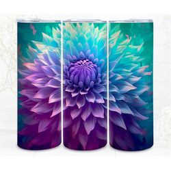 3d tumbler wrap sublimation dahlia ombre, sublimation