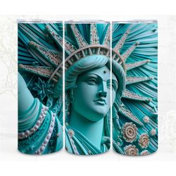 3d tumbler wrap sublimation quilling statue of liberty