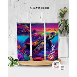 custom sea turtle  tumbler - personalized sea turtle tumbler  - ocean tumbler - turtle gifts for her - turtle tumblers