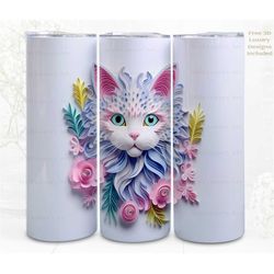 3d quilling tumbler wrap sublimation, cute pastel