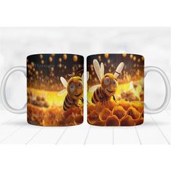 3D Mug Wrap Bee 20 Sublimation Design
