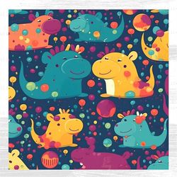 abstract hippos digital pattern, printable, sublimation, fabric, scrapbook, paper, art, clipart, instant download
