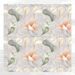 abstract pastel calla lilies digital pattern, printable, sublimation, fabric, scrapbook, paper, art, clipart, instant do