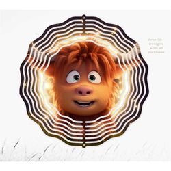 3d pattern, cute highland cow 3d wind spinner, 3d background, digital paper wall art, 12x12, 300dpi commercial use 3d di