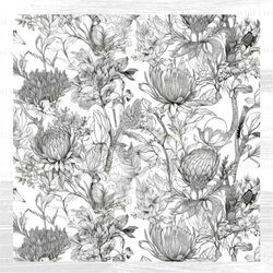 crane flower and protea digital pattern, printable, sublimation, fabric, scrapbook, paper, art, clipart, instant downloa