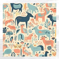 abstract exotic animals digital pattern, printable, sublimation, fabric, scrapbook, paper, art, clipart, instant downloa