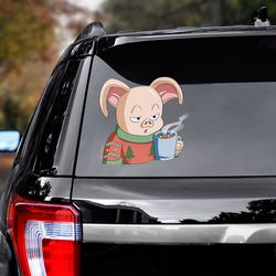 dragon ball decal, dragon ball sticker, oolong car sticker, anime decal for car, sticker for car, anime car decal