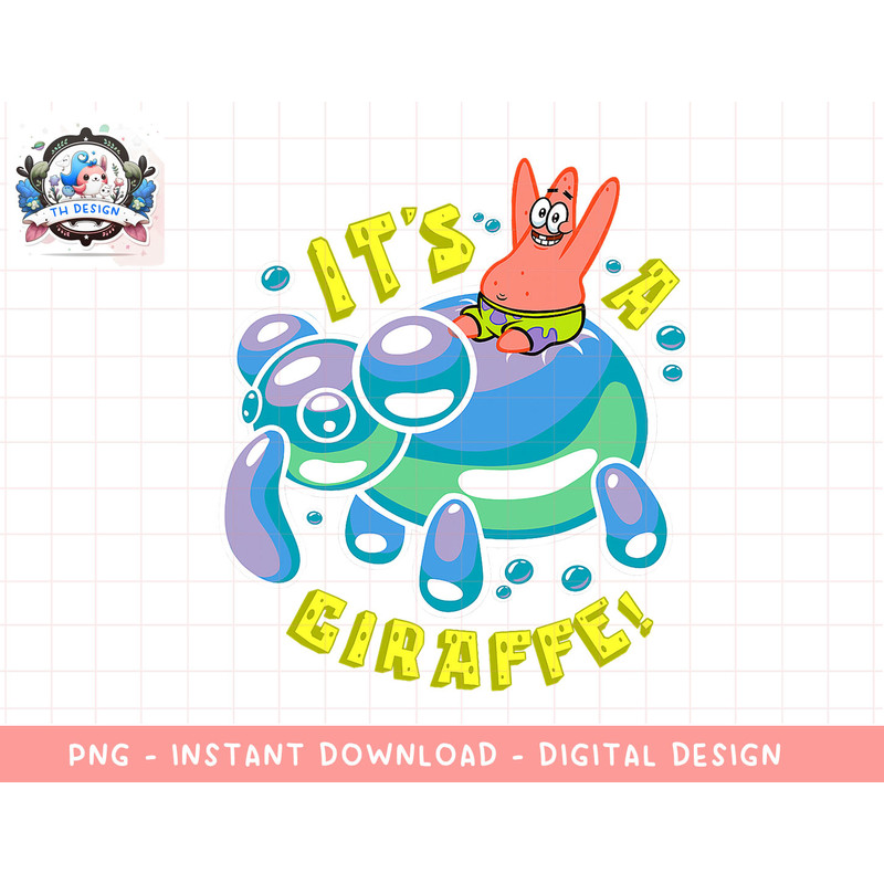 Mademark x SpongeBob SquarePants - SpongeBob Its a Giraffe Patrick Star Riding Balloon Giraffe T-Shi copy.jpg