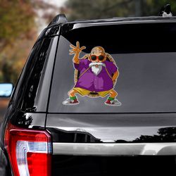 dragon ball decal, dragon ball sticker, master roshi car sticker, anime decal for car, sticker for car, anime car decal