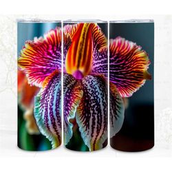 3d tumbler wrap sublimation rainbow hd orchid, sublimation, 300dpi straight skinny 20 oz tumbler wrap, digital file, com