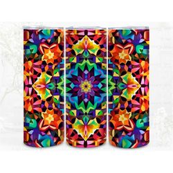 rainbow tiles digital art print, sublimation, straight skinny 20 oz tumbler wrap, wall art, pod, instant download