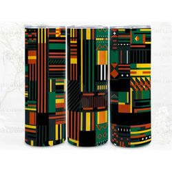 geometric kente pattern digital art print, sublimation, straight skinny 20 oz tumbler wrap, wall art, pod, instant downl