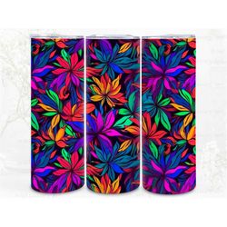 rainbow abstract lobelias flower digital art print, sublimation, straight skinny 20 oz tumbler wrap, wall art, pod, inst