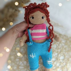 Knitting pattern doll Anyuta. Knitted Doll English Pattern, Amigurumi Doll Pattern
