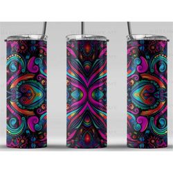 rave tribal pattern digital art print, sublimation, straight skinny 20 oz tumbler wrap, wall art, pod, instant download