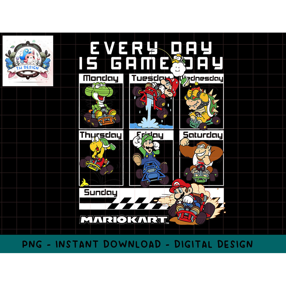 Mario Kart Everyday Is Game Day Group Shot Graphic T-Shirt png, sublimation.jpg