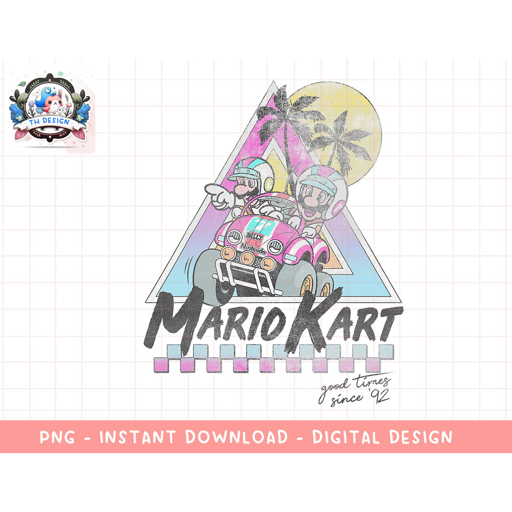 Mario Kart Mario And Luigi Good Time Since 92 Vintage png, sublimation.jpg