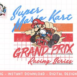 mario kart racing retro drift distressed graphic t-shirt png, sublimation.jpg
