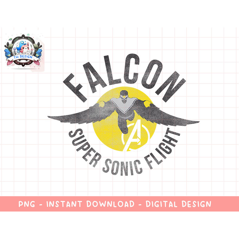Marvel Assemble Falcon Super Sonic Flight Graphic T-Shirt png, sublimation.jpg