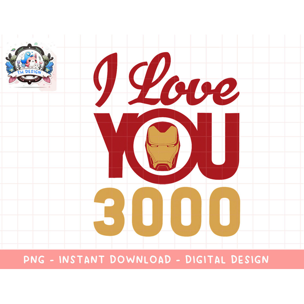 Marvel Avengers Endgame Iron Man I Love You 3000 Helmet Logo png, sublimation.jpg