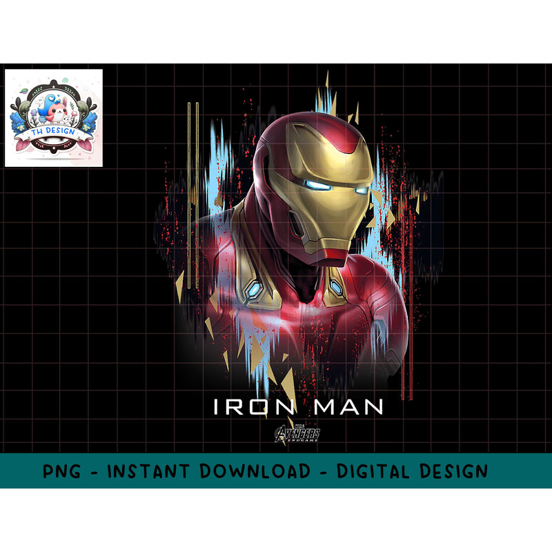 Marvel Avengers Endgame Iron Man Splatter Graphic T-Shirt png, sublimation.jpg