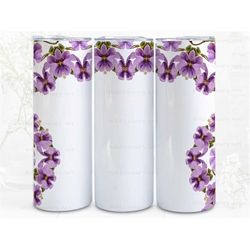 violets page borders digital art print, sublimation, straight skinny 20 oz tumbler wrap, fabrics, wall art, pod, instant