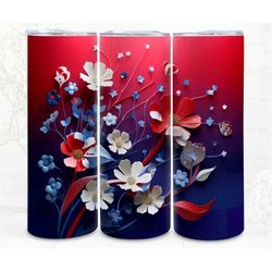 3d tumbler wrap sublimation american flag colors, sublimation, 300dpi straight skinny 20 oz tumbler wrap, digital file,