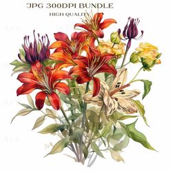flame lily exotic flower with stunning red and yellow petals, floral art, nature-inspired decor, artistic prints, wall a