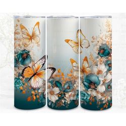3d monarch illusion digital art, sublimation, 300dpi straight skinny 20 oz tumbler wrap, fabrics, pod, sublimate, wall c